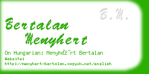 bertalan menyhert business card